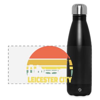 Leicester City Retro Skyline Silhouette - Panoramic Thermal Bottle 500 ml - black - Front