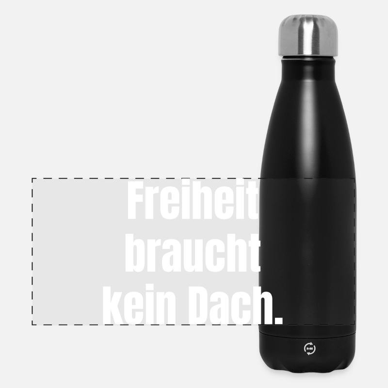 Freedom doesn't need a roof - Panoramic Thermal Bottle 500 ml - black