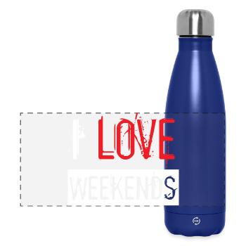 Love Red Paint Splatter Distressed Urban Design - Panoramic Thermal Bottle 500 ml - dark blue  - Front