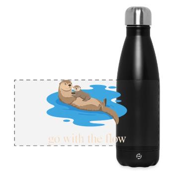 Otter Duo: Geh mit dem Strom - Panorama Isolierflasche 500 ml - Schwarz - Vorne