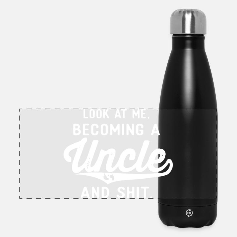 Ein Onkel werden – Fette Schrift - Panorama Isolierflasche 500 ml - Schwarz