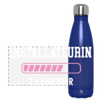 Plumber training 1 year of apprenticeship first year - Panoramic Thermal Bottle 500 ml - dark blue  - Front