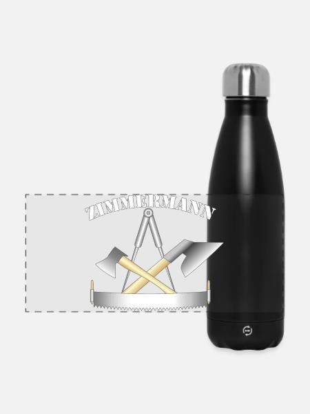 Zunftzeichen der Zimmermänner - Panorama Isolierflasche 500 ml - Schwarz