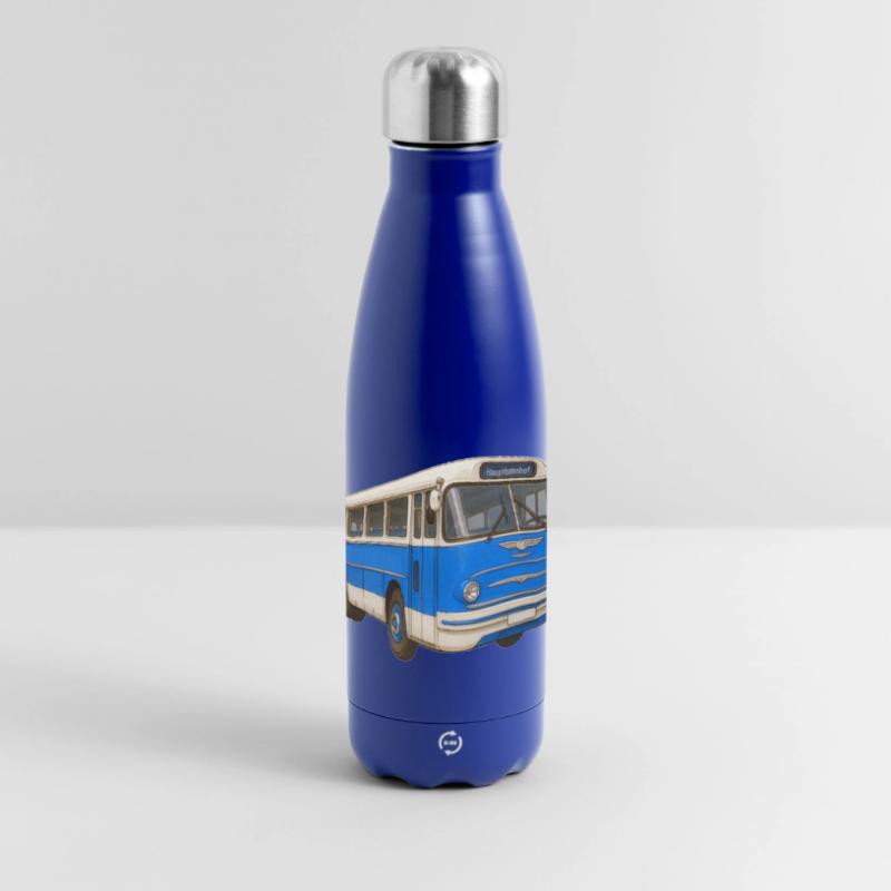 Old blue bus Panoramic Thermal Bottle 500 ml