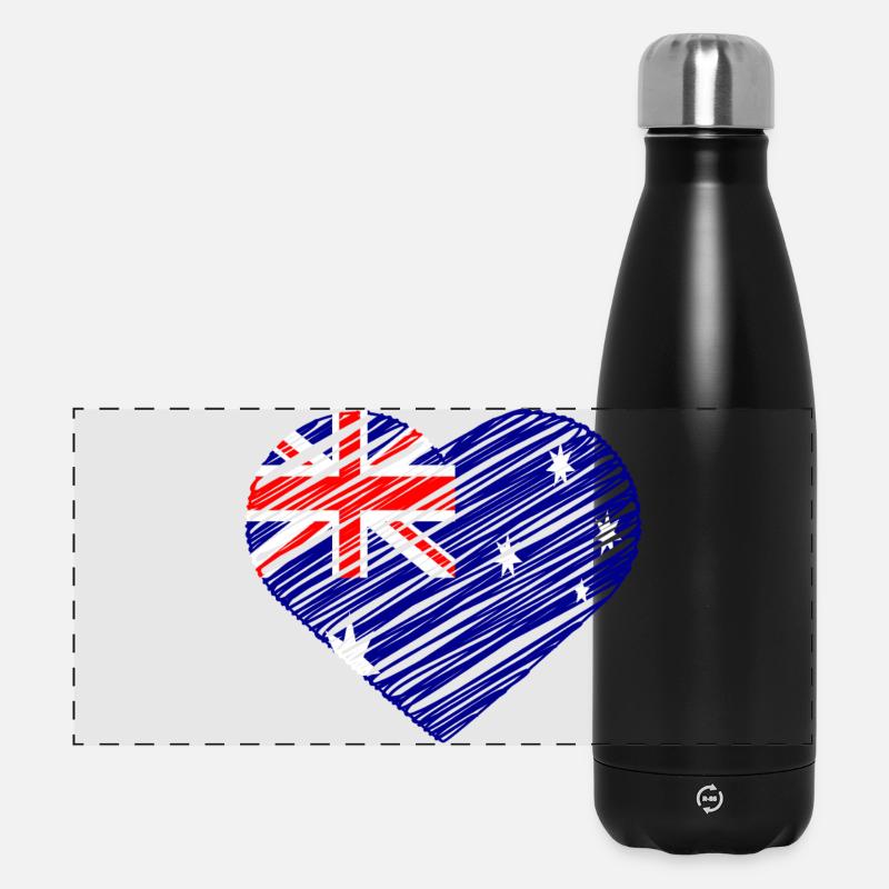 Australian Flag Heart Design - Panoramic Thermal Bottle 500 ml - black