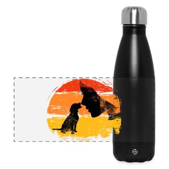 Chien, amour des chiens, sports canins - Gourde isotherme panoramique 500 ml - noir - Devant