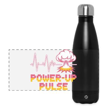 Power Up Pulse Pop Culture Rétro Jeu vidéo - Gourde isotherme panoramique 500 ml - noir - Devant