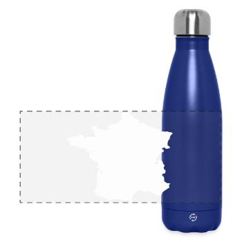 French Map Silhouette - Panoramic Thermal Bottle 500 ml - dark blue  - Front