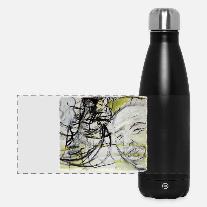 An old man remembers - Panoramic Thermal Bottle 500 ml - black