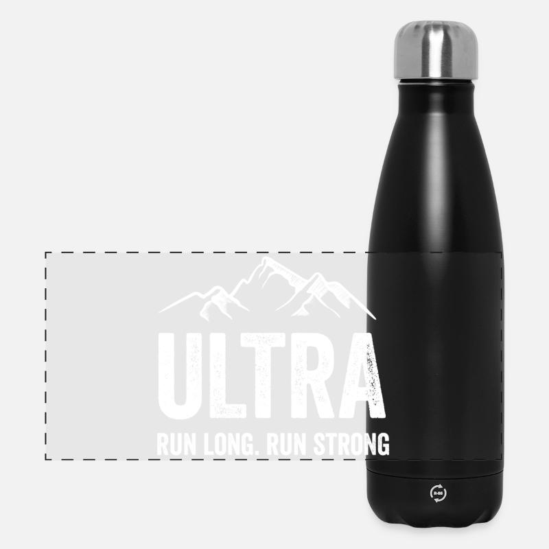 Ultra Running - Lauf lang. Laufen Sie stark. - Panorama Isolierflasche 500 ml - Schwarz