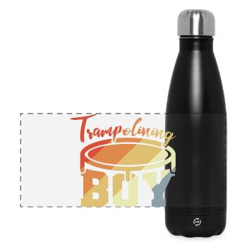 Trampolin Junge - Panorama Isolierflasche 500 ml - Schwarz - Vorne