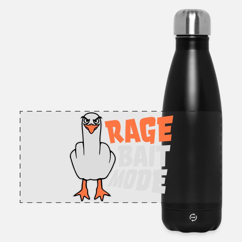 Rage Appât Mode Mouette Oiseau Méchant Drôle Provocation - Gourde isotherme panoramique 500 ml - noir