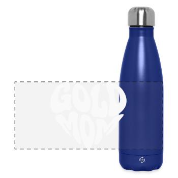 Logo du cœur de maman doré (couleur personnalisée) - Gourde isotherme panoramique 500 ml - bleu foncé  - Devant
