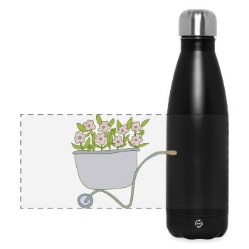 Wheelbarrows Flowers - Panoramic Thermal Bottle 500 ml - black - Front