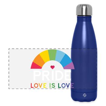 Pride - Love is Love. - Panoramic Thermal Bottle 500 ml - dark blue  - Front