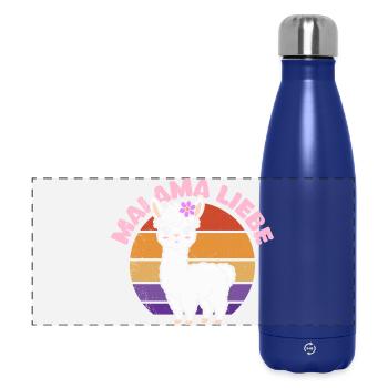 Bald Mama MALAMA LIEBE Retro Lustiges - Panorama Isolierflasche 500 ml - Dunkelblau  - Vorne