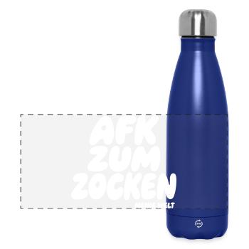 AFK Zum Zocken – Meine Welt - Panoramic Thermal Bottle 500 ml - dark blue  - Front