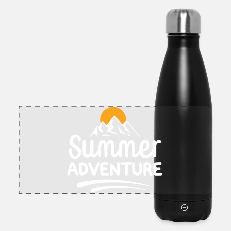Sommer-Abenteuer - Panorama Isolierflasche 500 ml - Schwarz