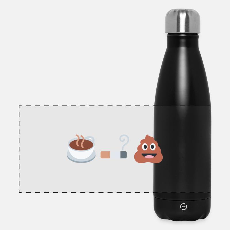 Café, cigarette, biscuit - Gourde isotherme panoramique 500 ml - noir