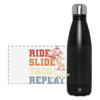 Taco Snowboarding - Panorama Isolierflasche 500 ml - Schwarz - Vorne