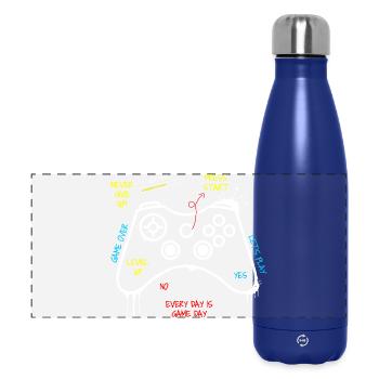 Gamer Controller Graffiti - Panorama Isolierflasche 500 ml - Dunkelblau  - Vorne