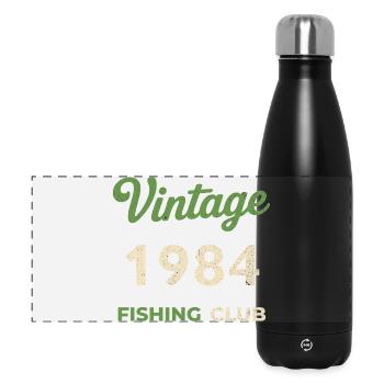 Vintage 1984 – Fishing Club Retro Birth Year - Panoramic Thermal Bottle 500 ml - black - Front