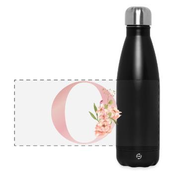 C Floral Pastel Monogram - Panoramic Thermal Bottle 500 ml - black - Front