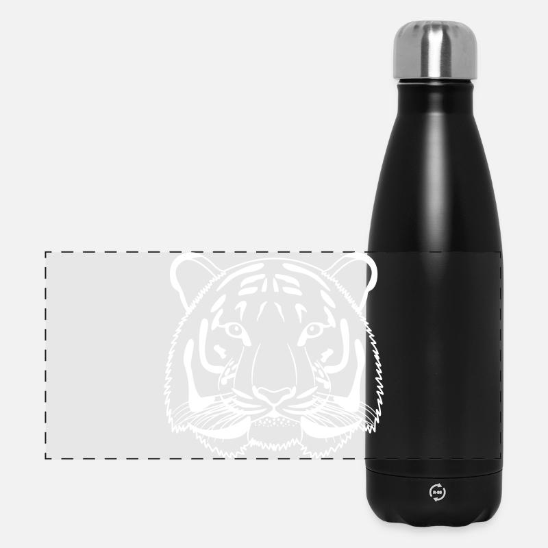 Tiger head - outline bright - Panoramic Thermal Bottle 500 ml - black