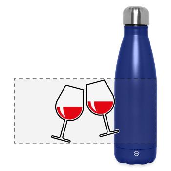 2 Rotweingläser (Rotwein / Wein / Bauchig / Zu 3C) - Panorama Isolierflasche 500 ml - Dunkelblau  - Vorne