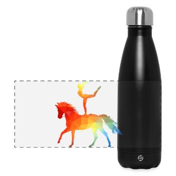 Voltigieren Akrobatik Reitsport Reiten Pferd bunt - Panorama Isolierflasche 500 ml - Schwarz - Vorne