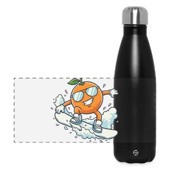 Coole Snowboard Orange mit Sonnenbrille - Panorama Isolierflasche 500 ml - Schwarz - Vorne