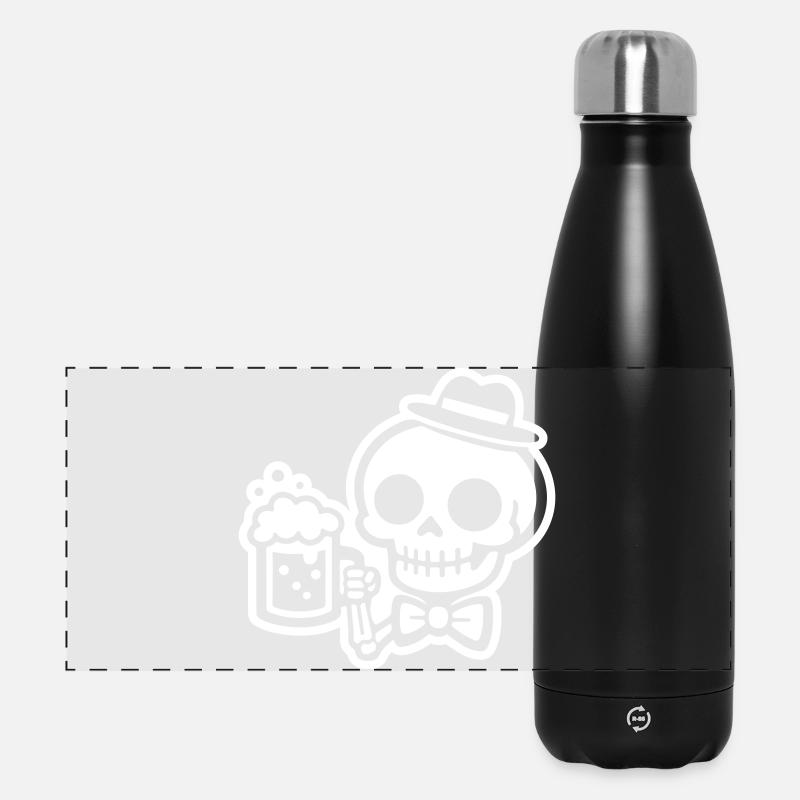 Skelett Bier - Panorama Isolierflasche 500 ml - Schwarz
