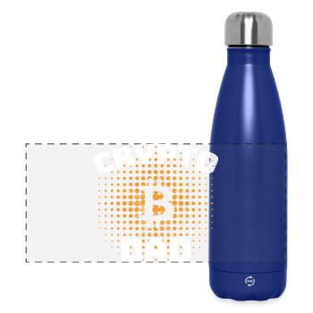 Papa Bitcoin Crypto comme un Papa Ordinaire - Gourde isotherme panoramique 500 ml - bleu foncé  - Devant