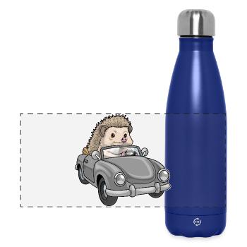 Igel Auto - Panorama Isolierflasche 500 ml - Dunkelblau  - Vorne