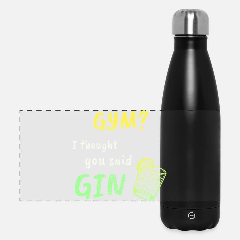 Gym? I Thought You Said Gin – Funny Workout Tee - Panoramic Thermal Bottle 500 ml - black