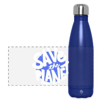 sauvez la planète, planète terre, save the planet - Gourde isotherme panoramique 500 ml - bleu foncé  - Devant