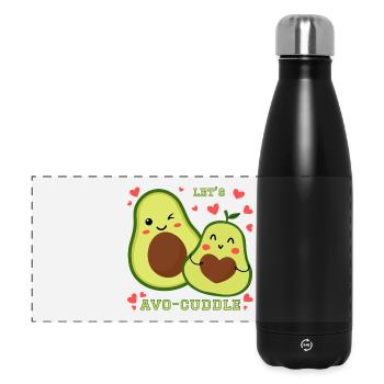 Lets Avo-Cuddle Avocado Snuggle Kawaii Cartoon - Panoramic Thermal Bottle 500 ml - black - Front