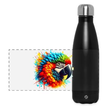 Papagei - Panorama Isolierflasche 500 ml - Schwarz - Vorne
