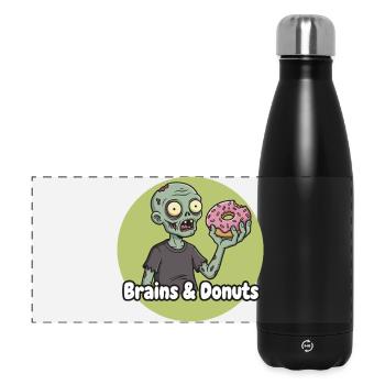 Zombie mit Donut Humor - Panorama Isolierflasche 500 ml - Schwarz - Vorne