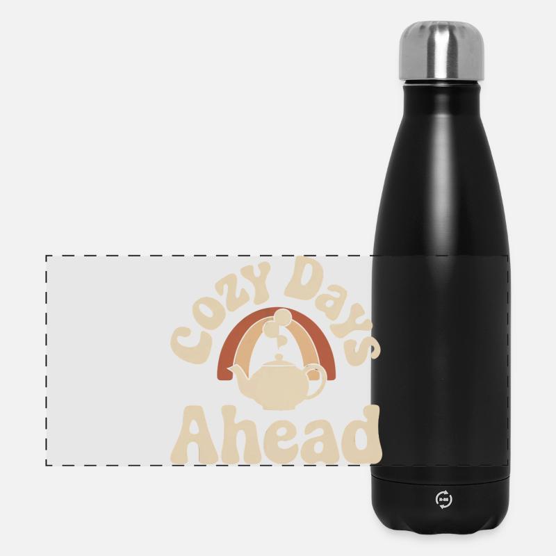Cozy Days Ahead – Vintage Teapot - Panoramic Thermal Bottle 500 ml - black