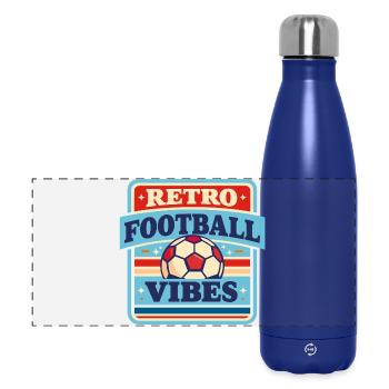 Retro_Football_Vibes - Panoramic Thermal Bottle 500 ml - dark blue  - Front