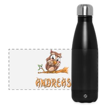 Eule Andreas - Panorama Isolierflasche 500 ml - Schwarz - Vorne