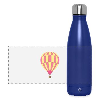 Pink-Gelber Heißluftballon – Cute Clipart - Panorama Isolierflasche 500 ml - Dunkelblau  - Vorne