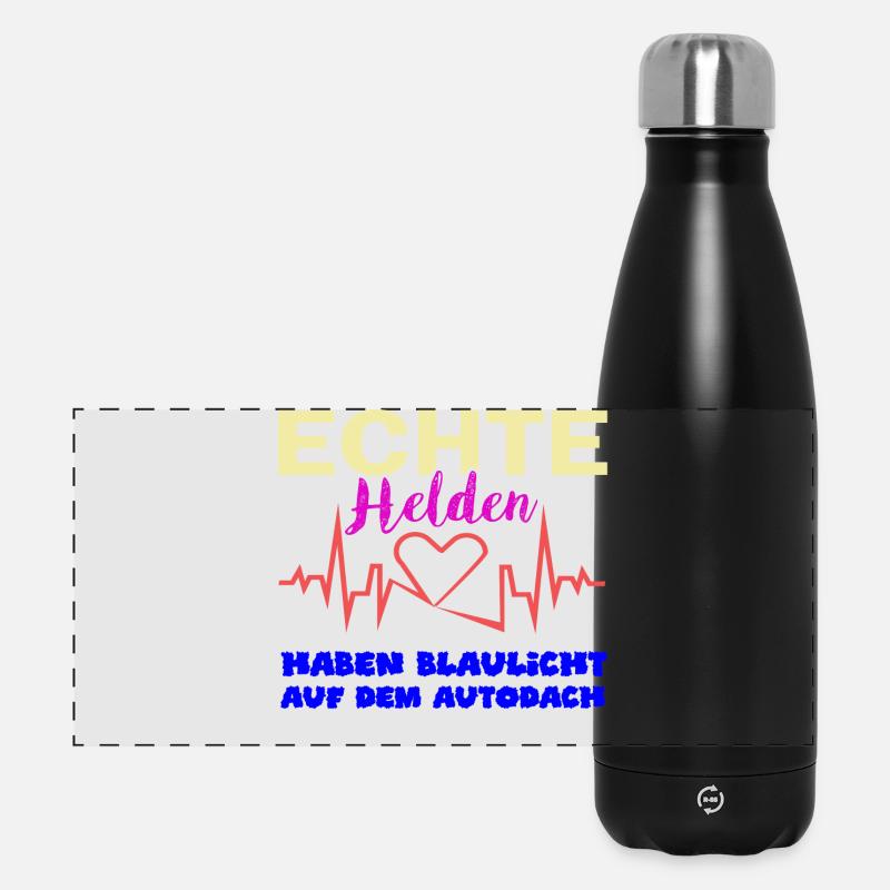 real heroes have blue light on the roof - Panoramic Thermal Bottle 500 ml - black