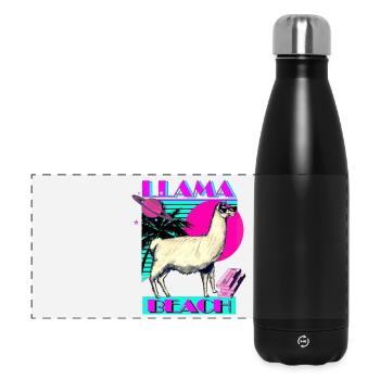 Llama Beach - Panorama Isolierflasche 500 ml - Schwarz - Vorne