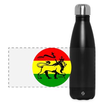 Lion de Juda dans le style rastafari - Gourde isotherme panoramique 500 ml - noir - Devant