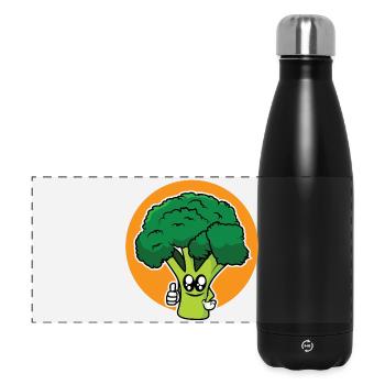 Lustiger Brokoli - Panorama Isolierflasche 500 ml - Schwarz - Vorne