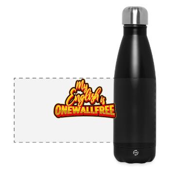 Denglish Onewallfree Funny Sayings Funny humor - Panoramic Thermal Bottle 500 ml - black - Front