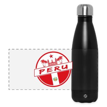 Peru circle in the national colors - Panoramic Thermal Bottle 500 ml - black - Front