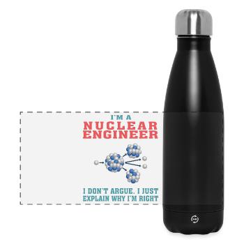 Best Nuclear Engineer Tshirt, Funny Quote - Panoramic Thermal Bottle 500 ml - black - Front